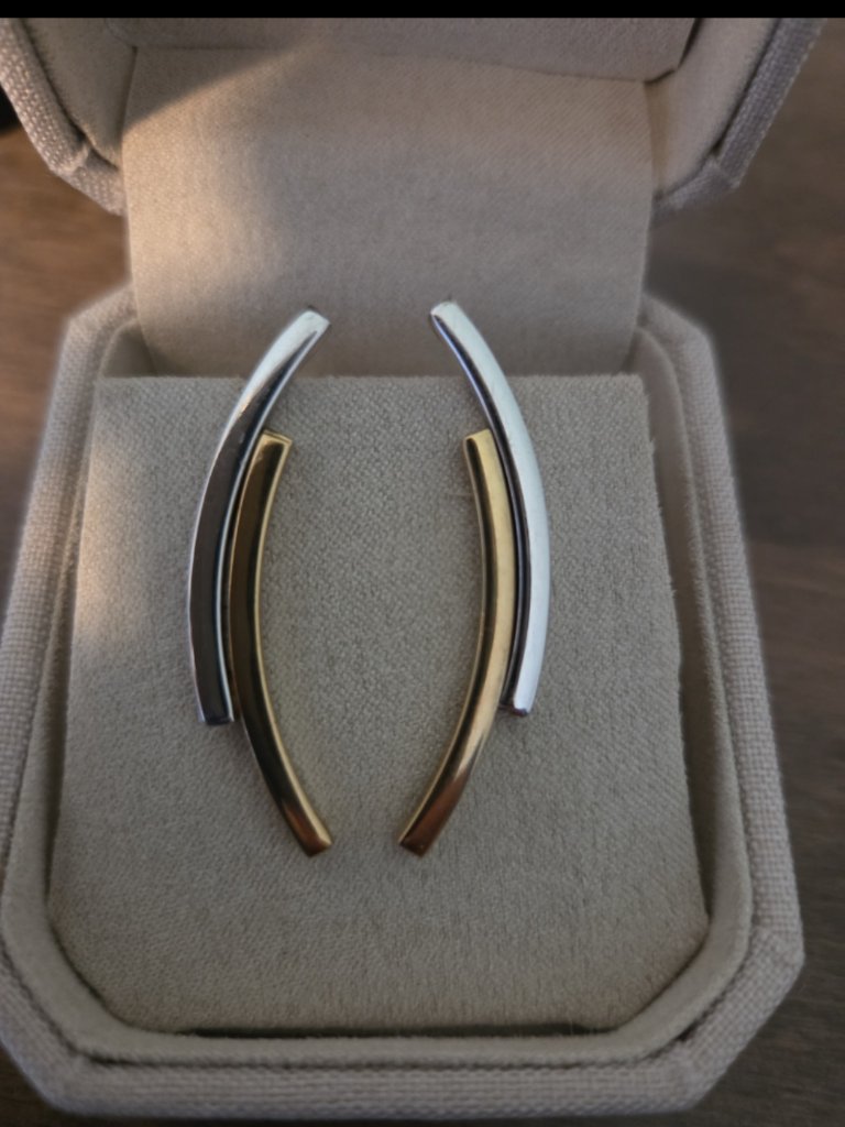 14k Two Tone Earrings